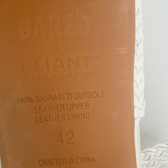 Bared X Pliant Nighthawk White Leather Woven Block Heels Women SZ 42 US 11-11.5 - Picture 3 of 16